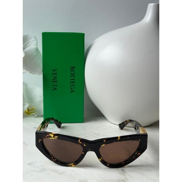 NEW Bottega Veneta BV1176S Brown Tortoise Cat Eye Sunglasses main image 4